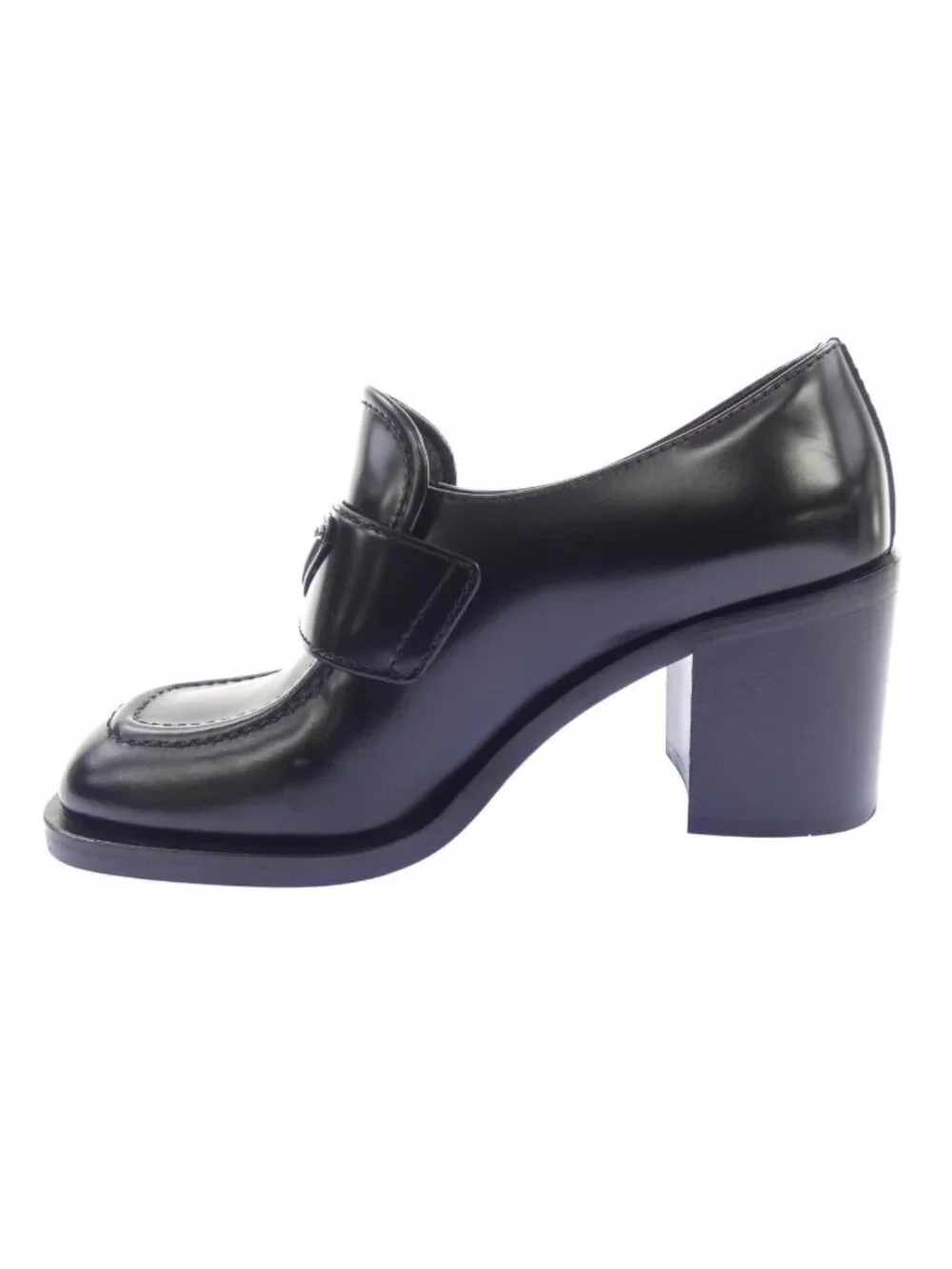 Prada Triangle Logo High Heels Loafers Shoes
